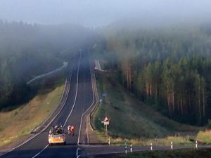 Morgens auf dem Weg nach Tulun 
